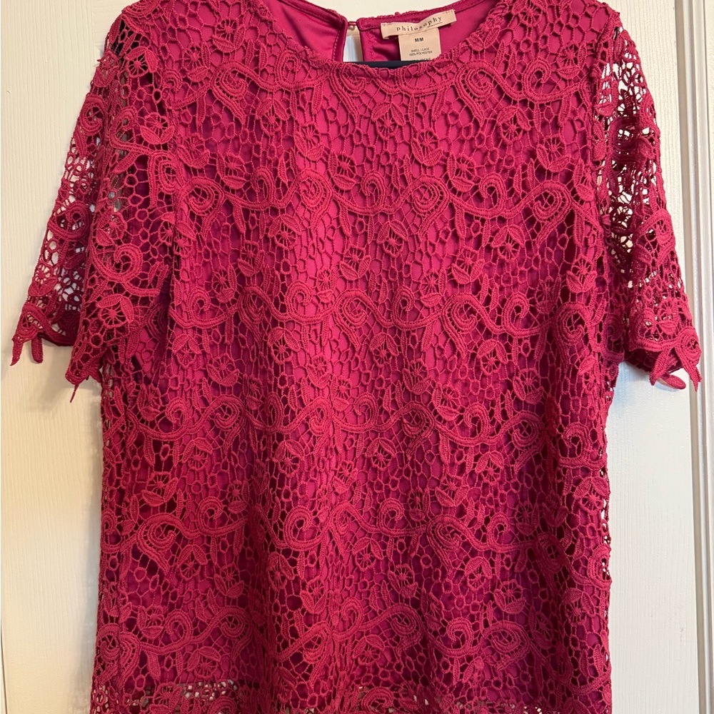 Elegant Pink Lace Top